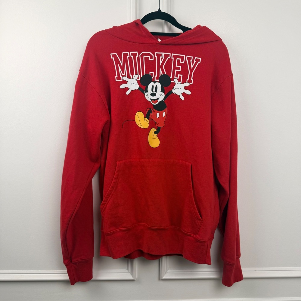 Disney‎ Mickey Mouse Kids Red Graphic Hoodie Sweatshirt XS 27
